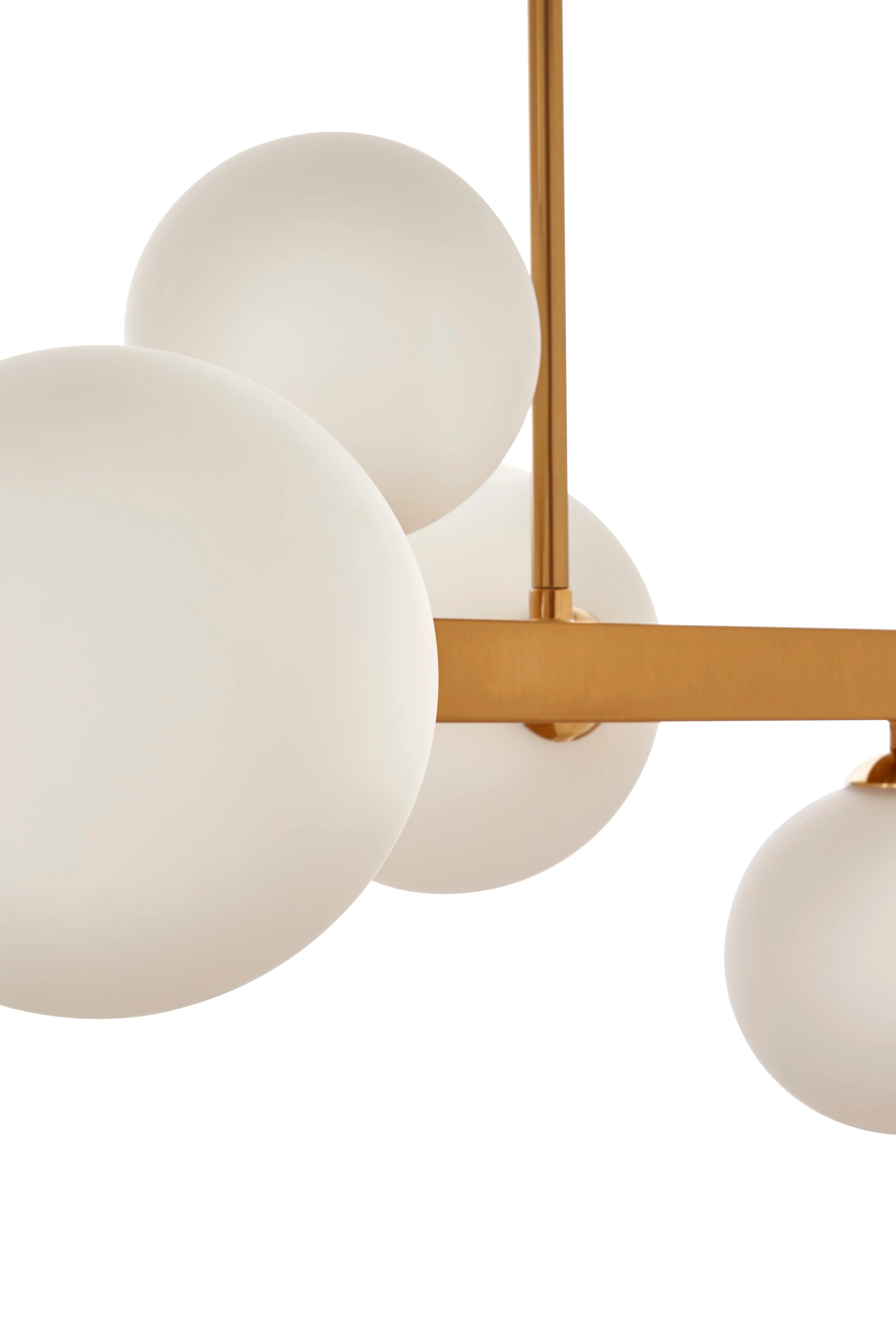 Venus White & Brass 7 Globe Pendant Light